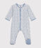 Pijama de terciopelo con estampado de cohetes para bebé blanco MARSHMALLOW/blanco MULTICO