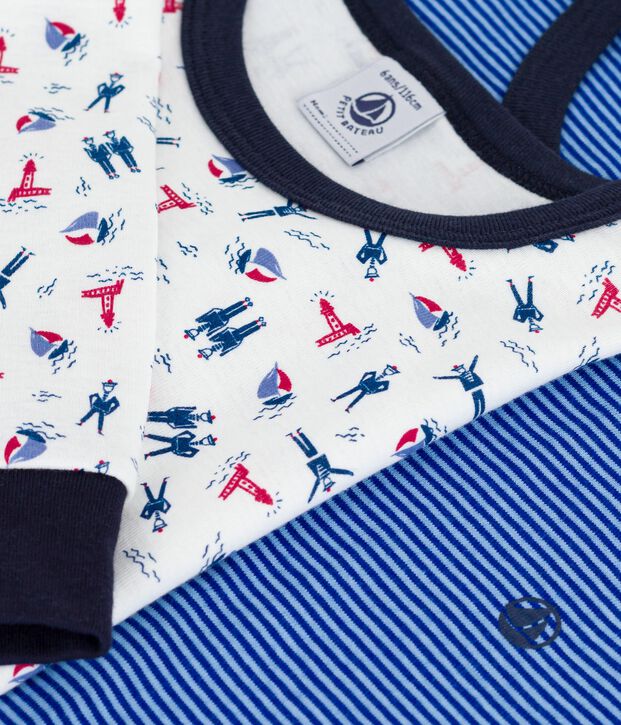 Juego de pijamas infantiles de algod&oacute;n estampado multicolor