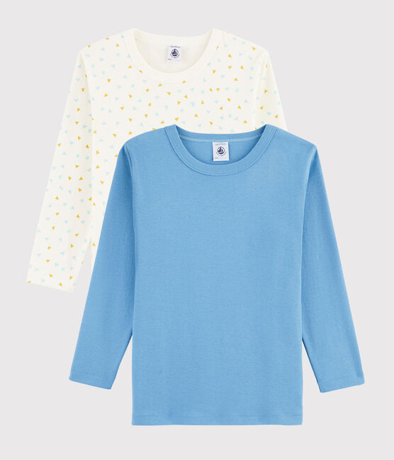 Juego de 2 camisetas de manga larga con estampado geométrico de niño pequeño variante 1