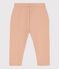 Pantalón de muletón liso para bebé beige VINTAGE