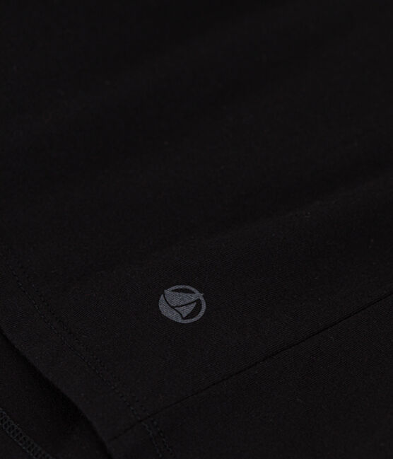 Camiseta LA RECTA de algodón con cuello de pico para mujer negro NOIR