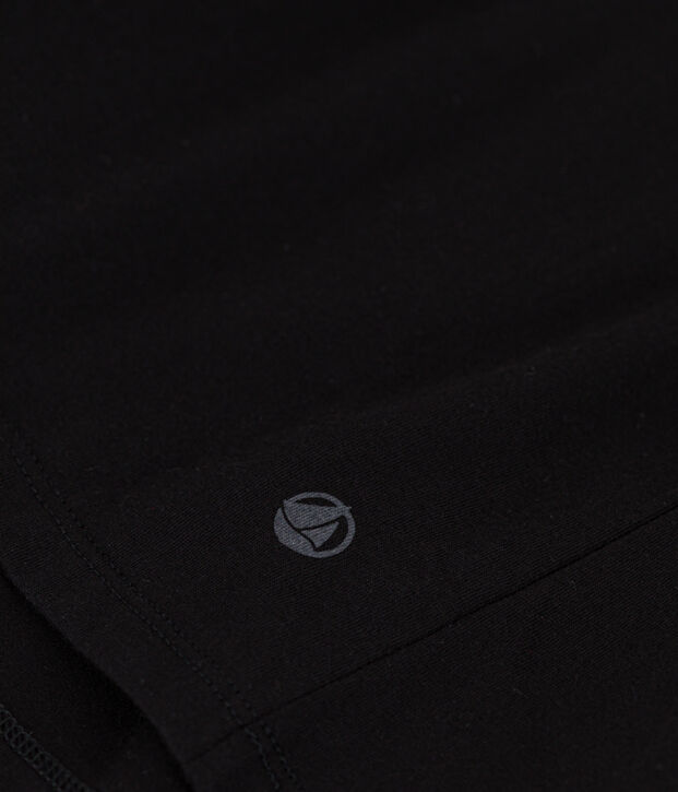 Camiseta LA RECTA de algod&oacute;n con cuello de pico para mujer negro