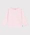 Marinera infantil de algod&oacute;n a rayas rosa/rosa