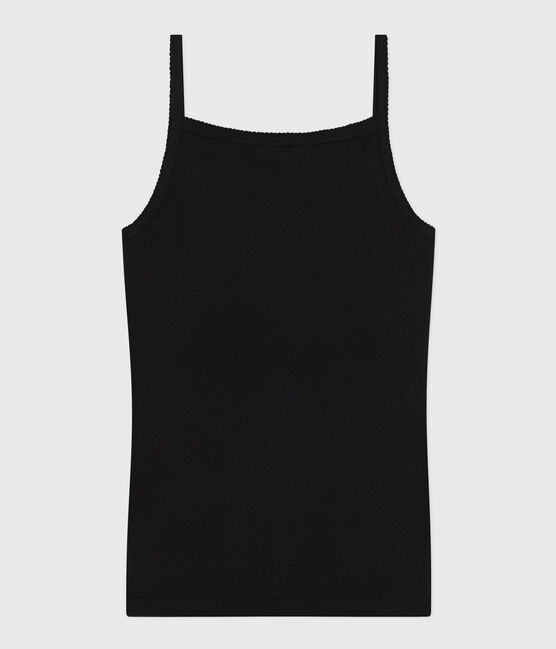 Camiseta de tirantes L'ICONIQUE de algodón ORGÁNICO de mujer negro NOIR