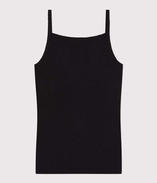 Camiseta de tirantes L'ICONIQUE de algod&oacute;n ORG&Aacute;NICO de mujer negro