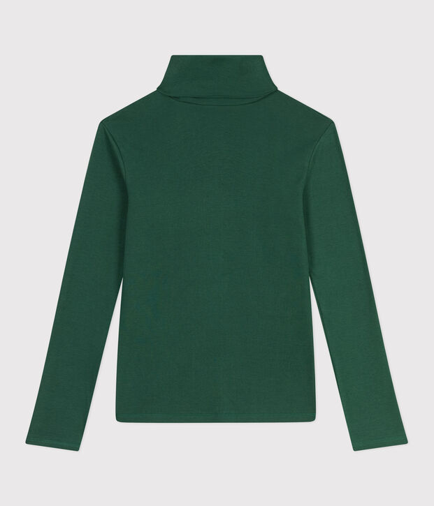 Camiseta de cuello alto Ic&oacute;nica de algod&oacute;n para mujer verde