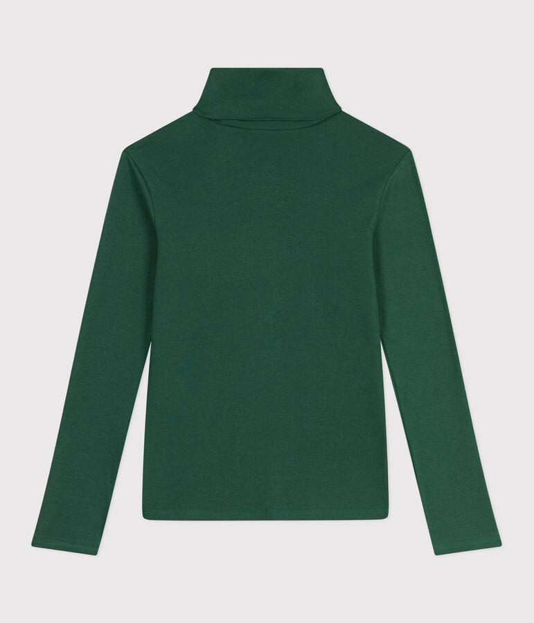 Camiseta de cuello alto Ic&oacute;nica de algod&oacute;n para mujer verde