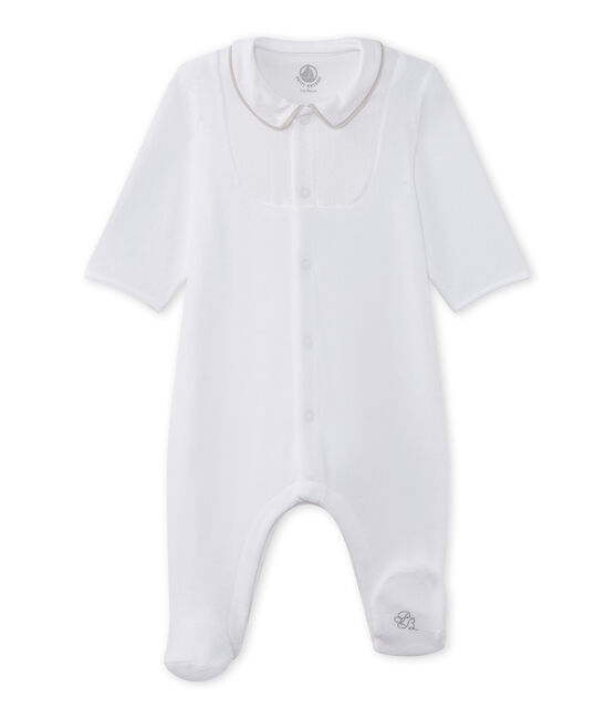 Pijama para bebé en terciopelo blanco ECUME