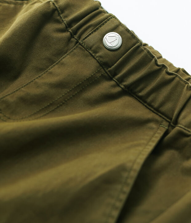 Pantal&oacute;n cargo de gabardina de algod&oacute;n de ni&ntilde;o verde