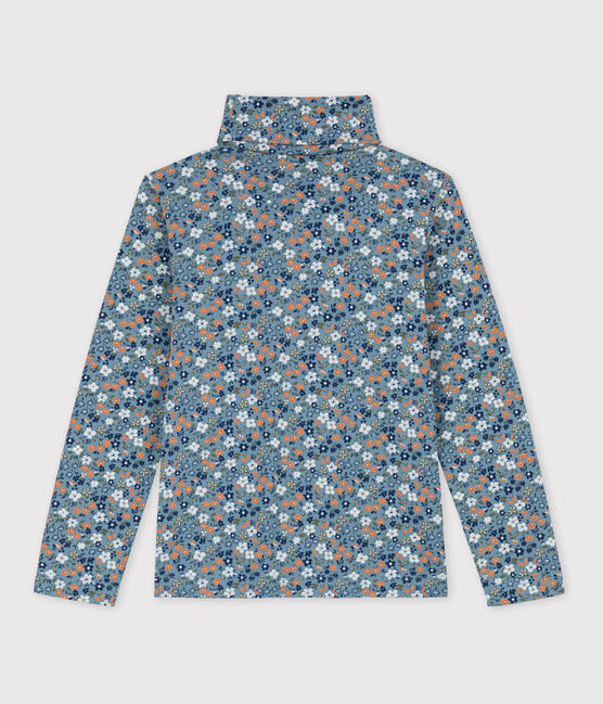 Prenda de cuello de cisne con estampado de flores de algodón de niña ROVER/ MULTICO