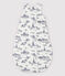 Saco de dormir en tela de Jouy Paris de bebé de algodón blanco MARSHMALLOW/azul MEDIEVAL