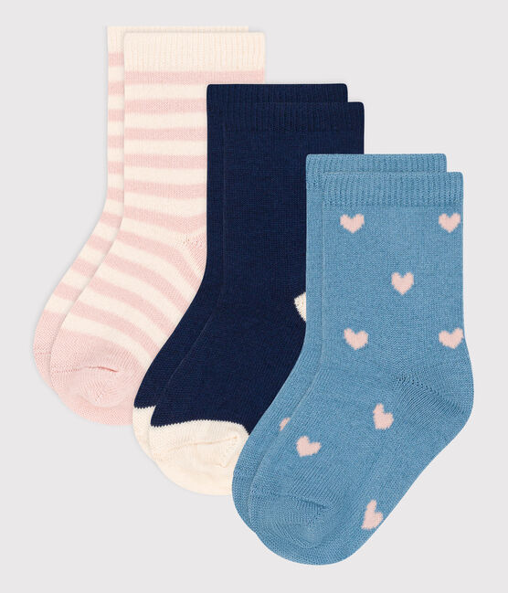 Juego de 3 pares de calcetines con flores de bebé variante 1