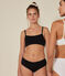 Top liso de algodón y elastano para mujer negro BLACK