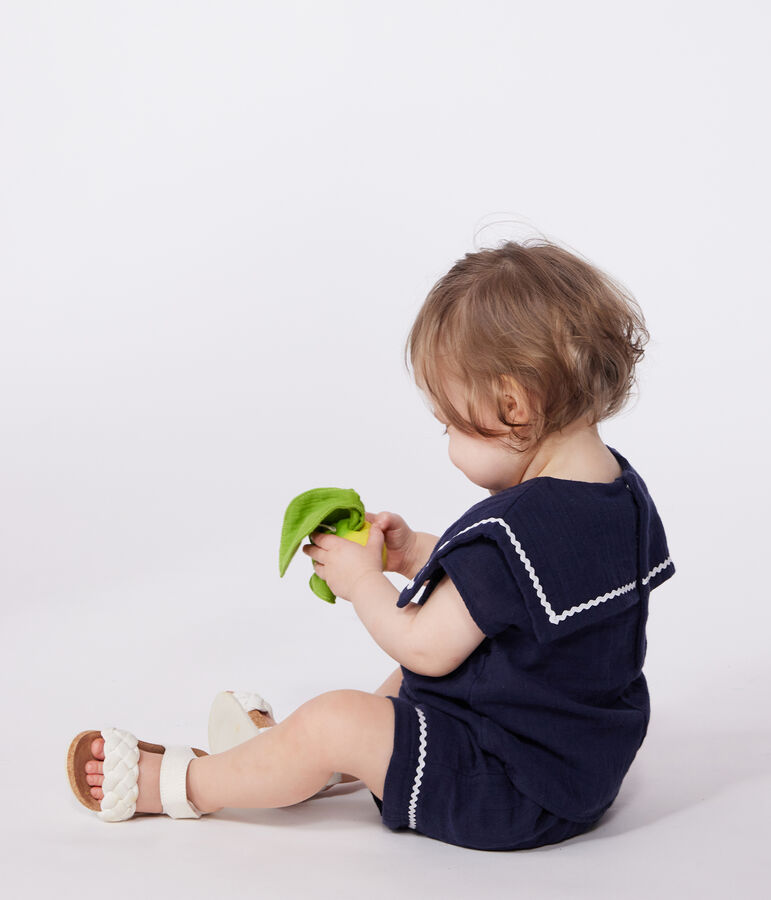 Conjunto de dos piezas de algod&oacute;n con detalles marinos para beb&eacute; azul