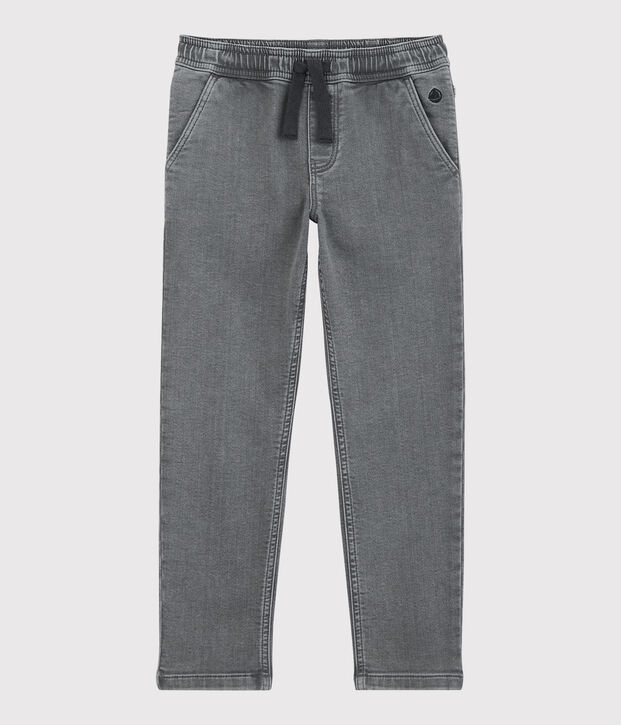 Pantal&oacute;n regular de tejido vaquero sostenible para ni&ntilde;o gris