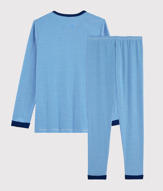 Pijama de mil rayas unisex con punto azul RUISSEAU/blanco MARSHMALLOW