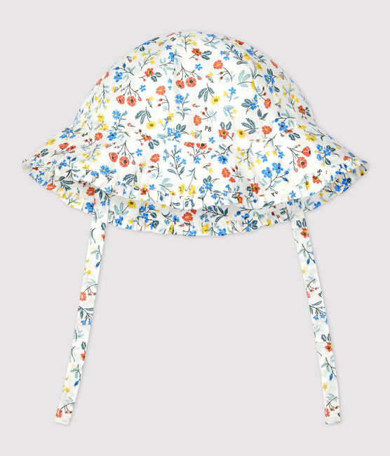 Capelina con estampado floral de bebé. blanco MARSHMALLOW/blanco MULTICO