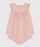 Vestido con bombacho de bordado inglés para bebé rosa SALINE