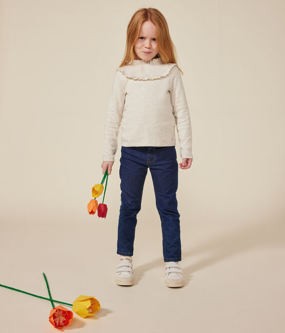 Camiseta de manga larga de punto para niña beige MONTELIMAR CHINE
