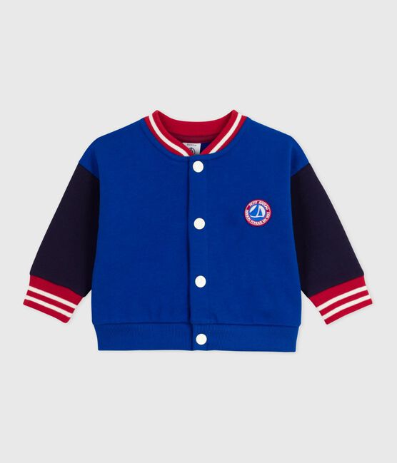Chaqueta teddy de algodón bicolor azul OLYMPIC/ SOIR