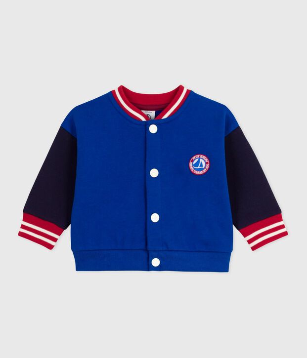 Chaqueta teddy de algod&oacute;n bicolor azul/azul