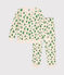 Pijama infantil de tejido de rizo cepillado con estampado de árboles blanco AVALANCHE/ MULTICO