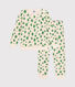 Pijama infantil de tejido de rizo cepillado con estampado de árboles