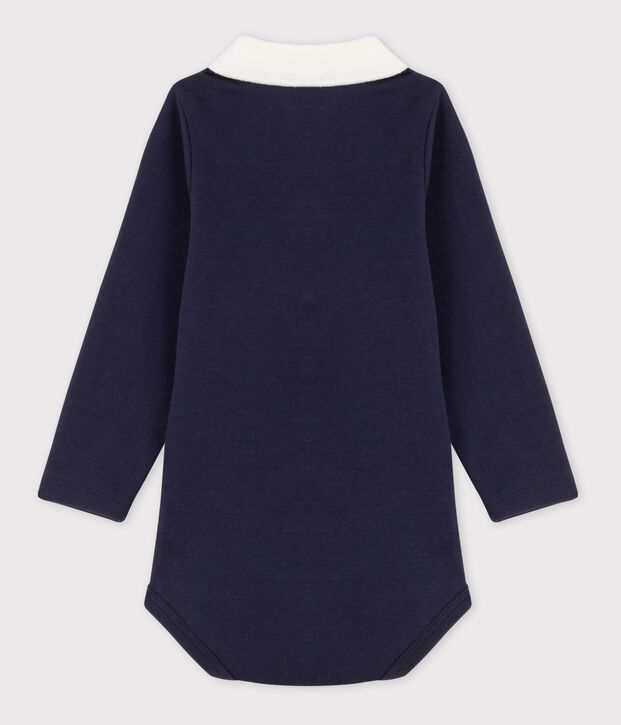 Body liso de algod&oacute;n con cuello de polo para beb&eacute; SMOKING
