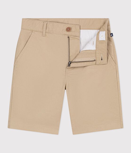 Bermudas cortas infantiles de algodón liso beige SANDER