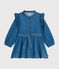 Vestido de manga larga de denim ligero para niña azul DENIM CLAIR