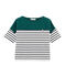 Jersey marinero manga corta para mujer verde PINEDE/blanco MARSHMALLOW/ SMOKING