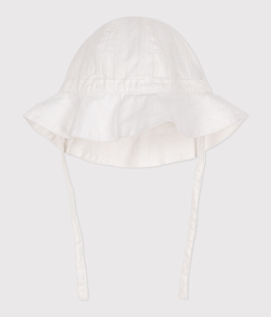 Capelina de popelina lisa para bebé niña blanco ECUME