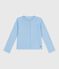Cárdigan infantil liso de algodón azul FLO