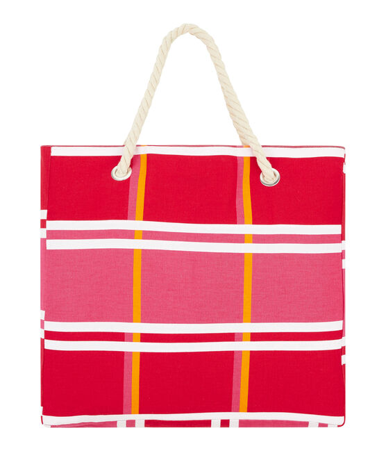 Bolsa de playa rosa GEISHA/blanco MULTICO