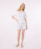 Pijama corto de algodón con estampado de París para mujer blanco MARSHMALLOW/blanco MULTICO