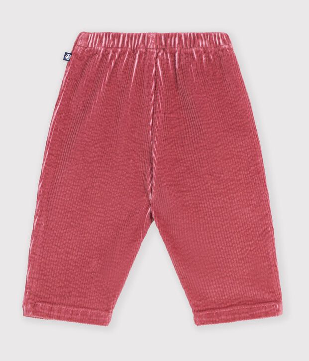 Pantal&oacute;n de terciopelo liso para beb&eacute; rosa