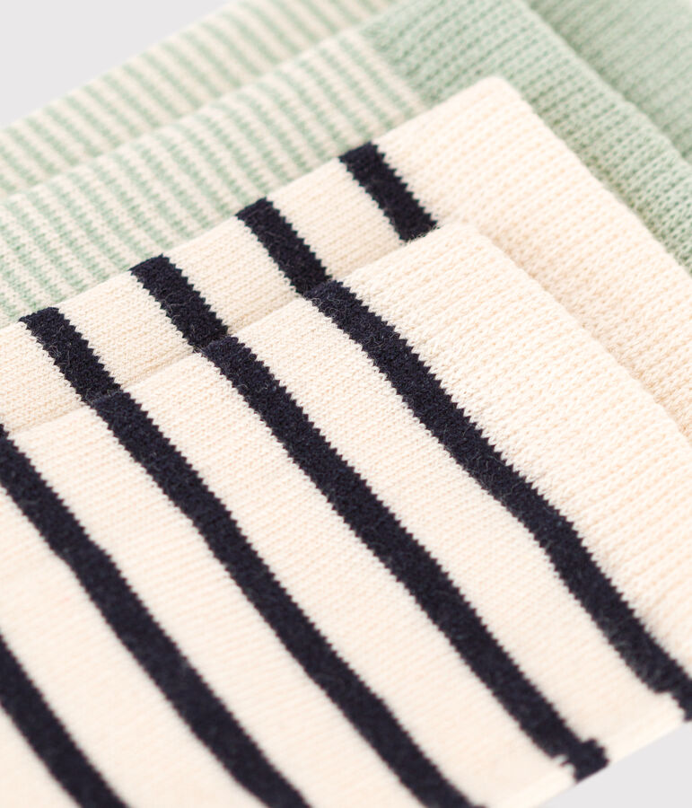2 pares de calcetines de algod&oacute;n a rayas para ni&ntilde;os multicolor