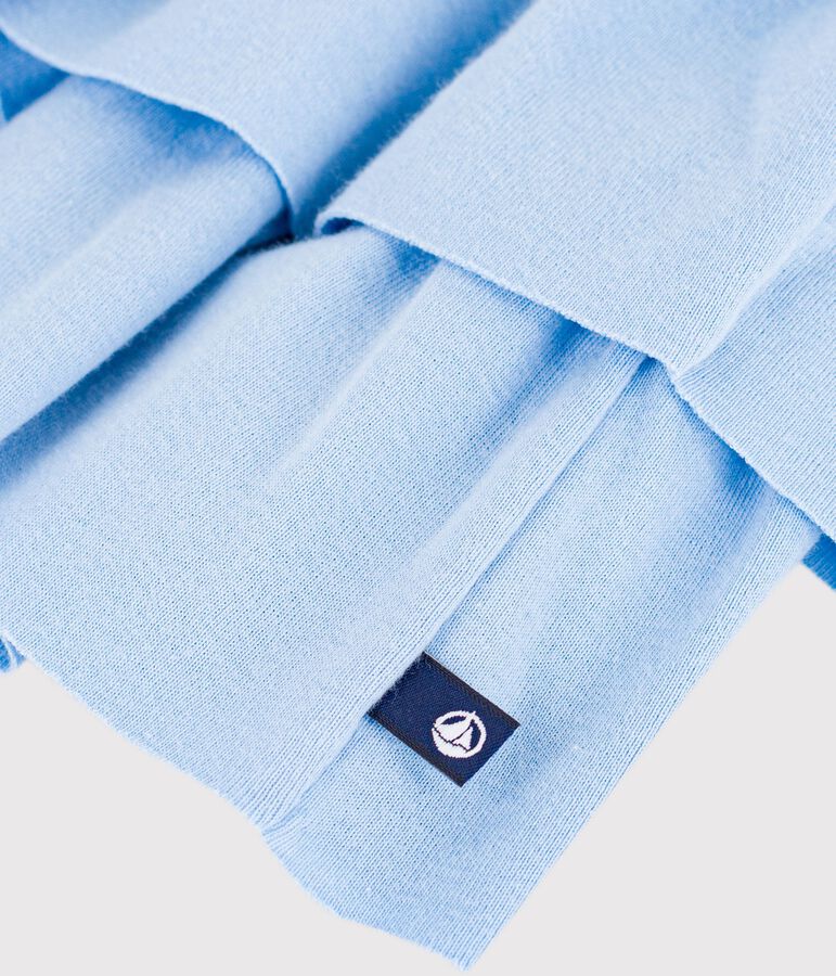 Falda infantil corta y lisa de algod&oacute;n azul