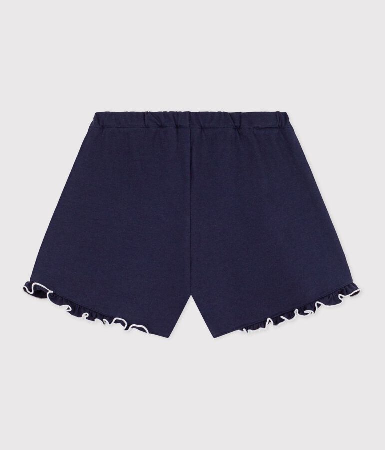 Shorts infantiles de algod&oacute;n liso azul