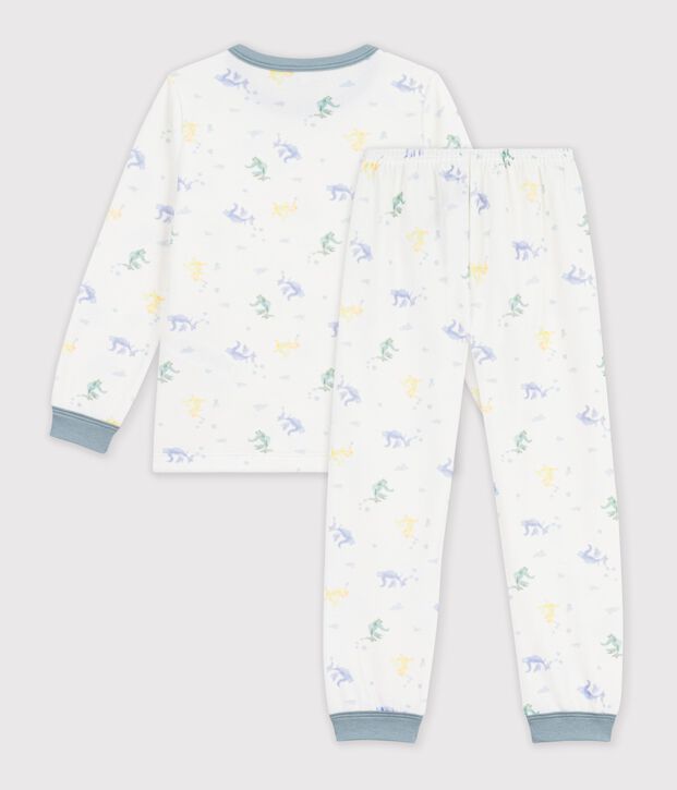 Pijama infantil de terciopelo con estampado blanco/azul/multicolor