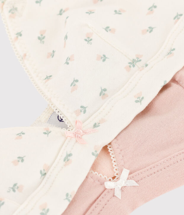 Juego de 2 sujetadores de algod&oacute;n y elastano con flores para ni&ntilde;a multicolor