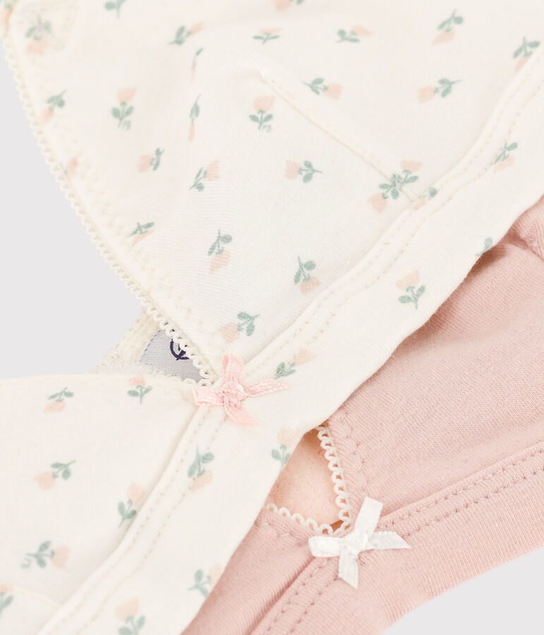 Juego de 2 sujetadores de algod&oacute;n y elastano con flores para ni&ntilde;a multicolor