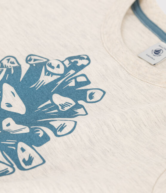 Camiseta de algodón de manga larga de niño beige MONTELIMAR CHINE