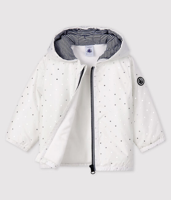 Chaqueta estampada para bebé niña/niño blanco MARSHMALLOW/gris ARGENT