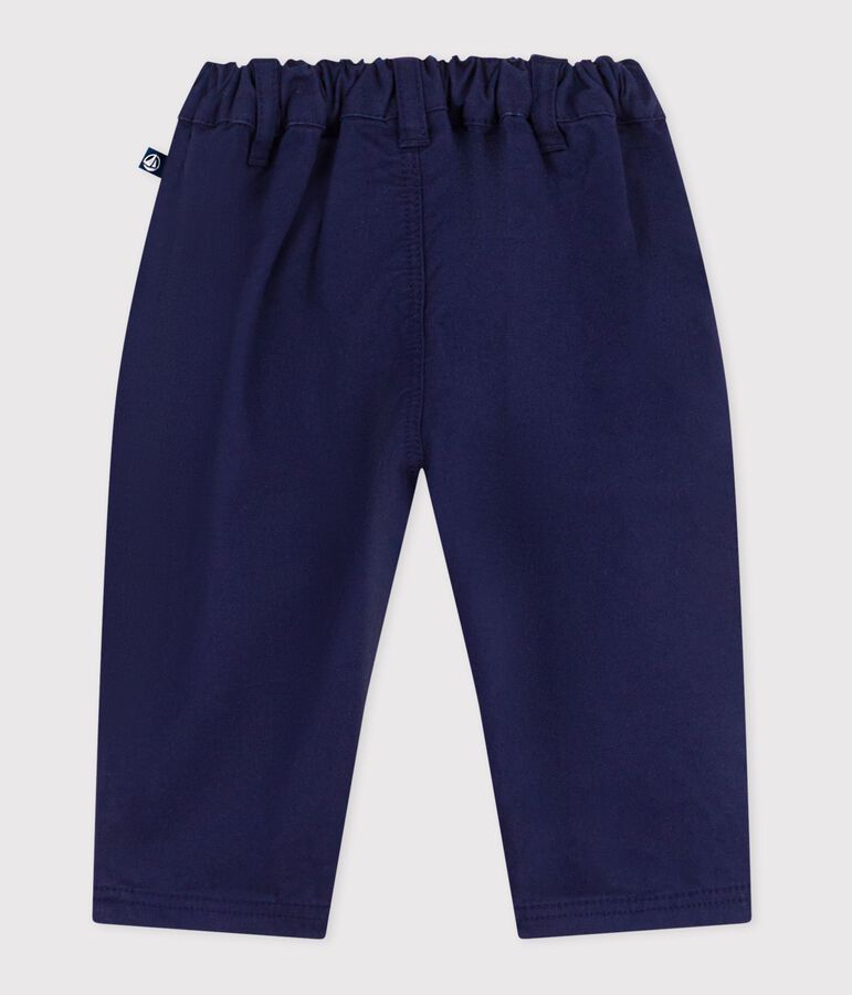 Pantal&oacute;n para beb&eacute; de sarga lisa azul SOIR