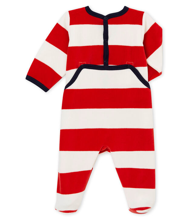 Pelele de noche para beb&eacute; ni&ntilde;o rojo/blanco