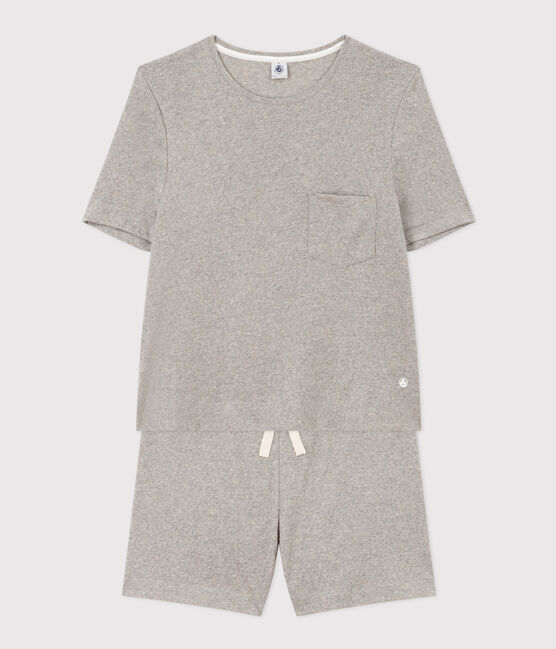 Pijama corto de algodón para mujer gris CHATON CHINE