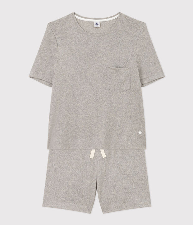 Pijama corto de algod&oacute;n para mujer gris
