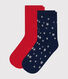 2 pares de calcetines infantiles de algodón con estrellas