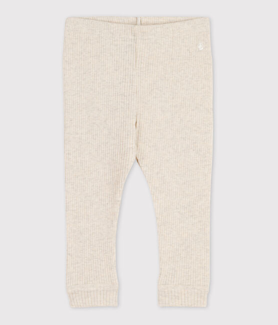 «Leggings» de punto calado de bebé beige MONTELIMAR CHINE